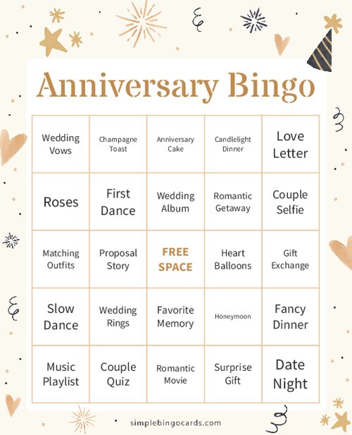 Anniversary Bingo