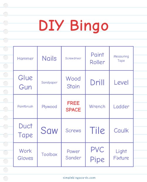 DIY Bingo