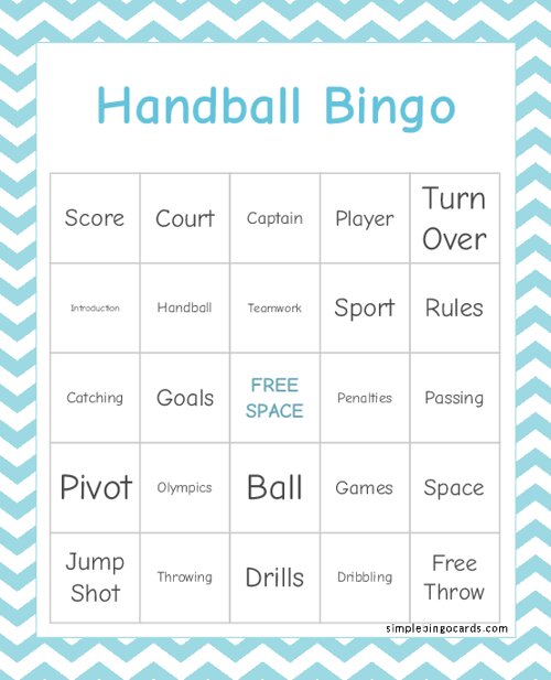 Handball Bingo