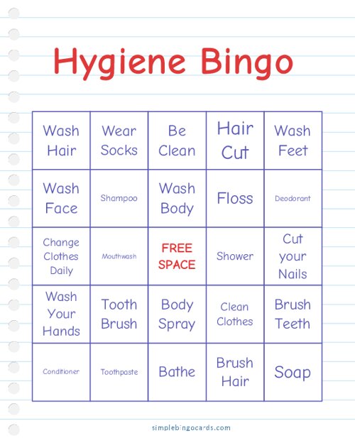 Hygiene Bingo