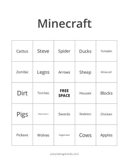 Minecraft Bingo