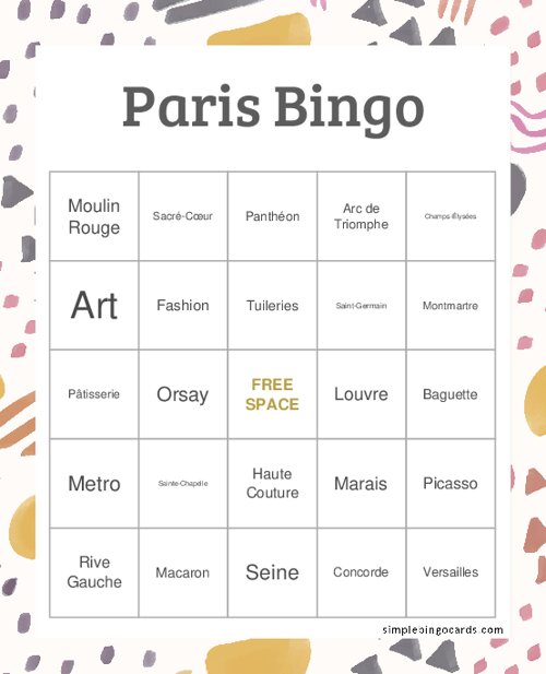 Paris Bingo