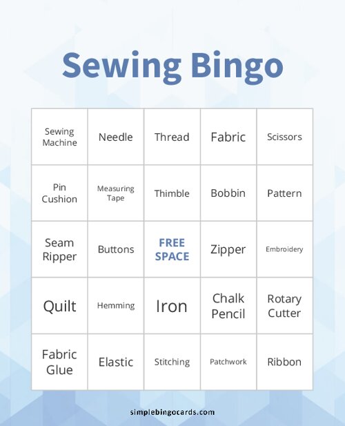 Sewing Bingo