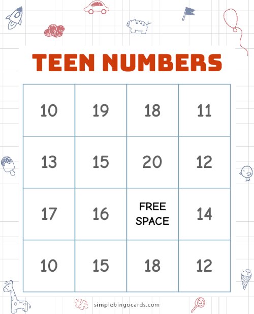 Teen Numbers