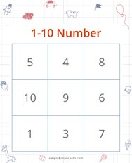 1-10 Number Bingo