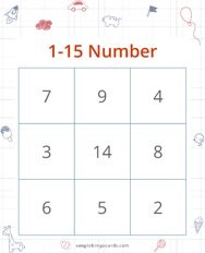 1-15 Number Bingo