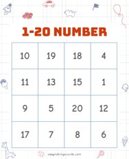 1-20 Number Bingo