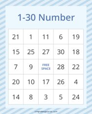 1-30 Number Bingo