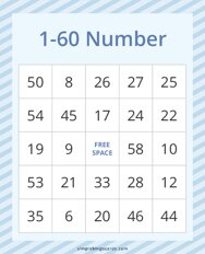 1-60 Number Bingo