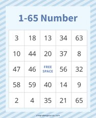 1-65 Number Bingo