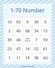 1-70 Number Bingo