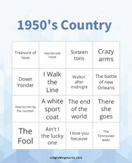 1950s Country Bingo