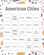 American Cities Bingo
