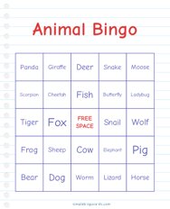 Animal Bingo
