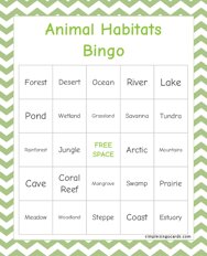 Animal Habitats Bingo