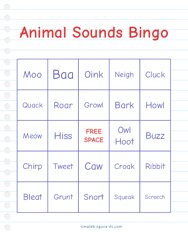 Animal Sounds Bingo