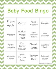 Baby Food Bingo