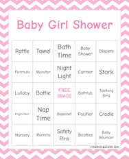 Baby Girl Shower Bingo
