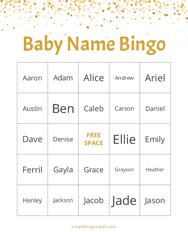 Baby Name Bingo