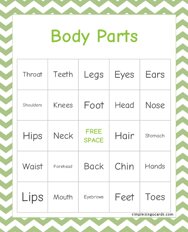 Body Parts Bingo
