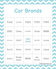 Car Brands Bingo