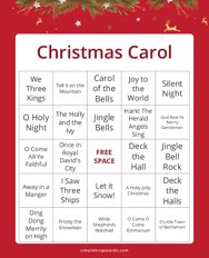 Christmas Carol Bingo