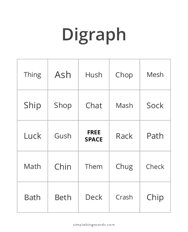 Digraph Bingo