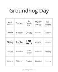 Groundhog Day Bingo