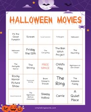 Halloween Movies Bingo
