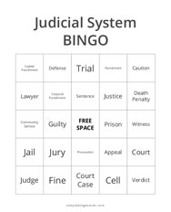 Judicial System Bingo