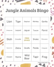 Jungle Animals Bingo