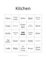 Kitchen Bingo