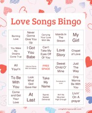 Love Songs Bingo