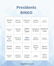 Presidents Bingo