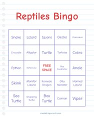Reptiles Bingo