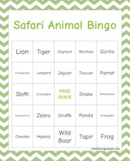 Safari Animal Bingo